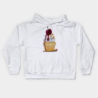 hand drawn cherry cupcake Kids Hoodie